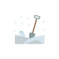 Shovel winter snow color icon. Elements of winter wonderland multi colored icons. Premium quality graphic design icon on white Royalty Free Stock Photo