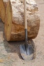 Shovel with a wooden handle Royalty Free Stock Photo