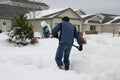 Shoveling snow Royalty Free Stock Photo