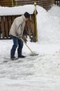 Shovelling the snow Royalty Free Stock Photo