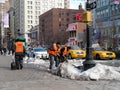 Shovelling snow on the streets