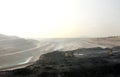 Shovels extracting coals in a opencast coal mine Royalty Free Stock Photo