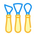 Shovels pottery tools color icon vector illustration