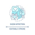 Show affection blue concept icon