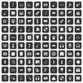 100 show business icons set black Royalty Free Stock Photo