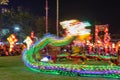 The show dragon lighting move slow shutter for blur lighting ,show in public park