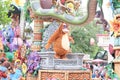 Show of the famous cartoon characters of Walt Disney in a parade at Hong Kong Disneyland