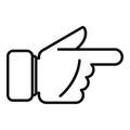 Show finger icon outline vector. Hold ok Royalty Free Stock Photo