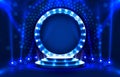 Show light, Stage Podium Scene with for Award Ceremony on blue Background. Vector Royalty Free Stock Photo