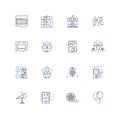 Show line icons collection. Drama, Comedy, Performance, Entertainment, Production, Cast, Rehearsal vector and linear