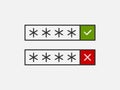 Show password icon. Stars in block no visible and safe from watch vector symbol