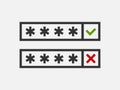 Show password icon. Stars in block no visible and safe from watch vector symbol