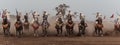 A Show and the preliminary qualifications for the traditional cavalry called FANTASIA or TBOURIDA in the southern of Morocco Royalty Free Stock Photo