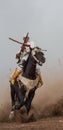 A Show and the preliminary qualifications for the traditional cavalry called FANTASIA or TBOURIDA in the southern of Morocco Royalty Free Stock Photo