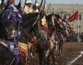 A Show and the preliminary qualifications for the traditional cavalry called FANTASIA or TBOURIDA in the southern of Morocco Royalty Free Stock Photo
