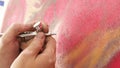 Show of process of airbrushing works