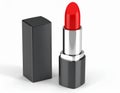 Show red lipstick in 3D on a white background. Show the lipstick in a slightly curveds Royalty Free Stock Photo