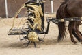 Show, Roman chariot in a fight of gladiators, bloody circus Royalty Free Stock Photo