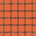 Show seamless vector background, refresh pattern textile check. Ragged texture plaid fabric tartan in orange and dark colors Royalty Free Stock Photo