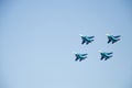 Show team of Russian knights in the sky Russia Novorossiysk