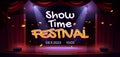 Show time festival banner with theater stage Royalty Free Stock Photo