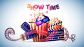 Show Time, Movie or Cinema concept banner. Royalty Free Stock Photo