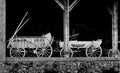 Show of vintage wood carriages Sibiu Transylvania, Romania