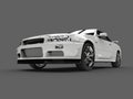 Show white urban sports car - low angle shot Royalty Free Stock Photo