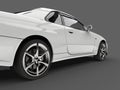 Show white urban sports car - rear side shot Royalty Free Stock Photo