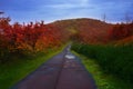 Showa-shinzan ,usu mountain peak viewpoint autumn color change s Royalty Free Stock Photo