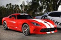 Showcar Dodge Viper red with white stripes Royalty Free Stock Photo