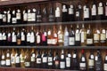 Showcase of alcohol store in Logrono. Spain