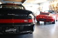 Two Porsche 911s on display. Royalty Free Stock Photo