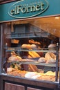Facade of a bakery in Barcelona, Spain.