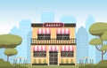 Showcase Bakery Shop House Food Store Facade Cartoon Illustration Royalty Free Stock Photo