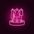 showcase with dresses outline icon. Elements of Mall Shopping center in neon style icons. Simple icon for websites, web design, Royalty Free Stock Photo