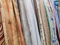 A showcase of a fabric store Royalty Free Stock Photo