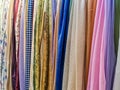 A showcase of a fabric store Royalty Free Stock Photo