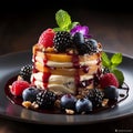 Showcase of a Gourmet Dessert Plate: Artful Culinary Presentation. Generative Ai