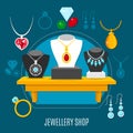 Showcase Jewelry Shop Composition