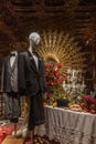 Showcase of luxury boutiques with gala men's clothing on display, Venice, Italy