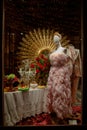 Showcase of luxury boutiques with gala men's clothing on display, Venice, Italy
