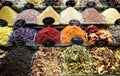 Showcase for sales of herbs, spices and tea on the Grand Bazaar, Istanbul. Traditional turkish kitchen