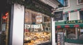 Showcase of a traditional bakery pastry in Mulhouse, France