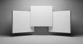 Blank canvas triptych mockup display for modern art showcase and gallery presentation Royalty Free Stock Photo