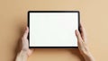 Sleek Beige Tablet Mockup Modern Design Inspiration for Web and Social Media Presentations Royalty Free Stock Photo