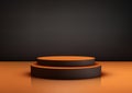 Black and Orange Podium Product Display Mockup, Halloween Concept