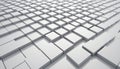 White 3D cubes arranged in a receding grid with varying heights and shadows Royalty Free Stock Photo
