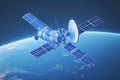 showcases space orbital satellite in aerospace theme Detailed 3D rendering