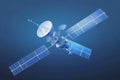 showcases space orbital satellite in aerospace theme Detailed 3D rendering